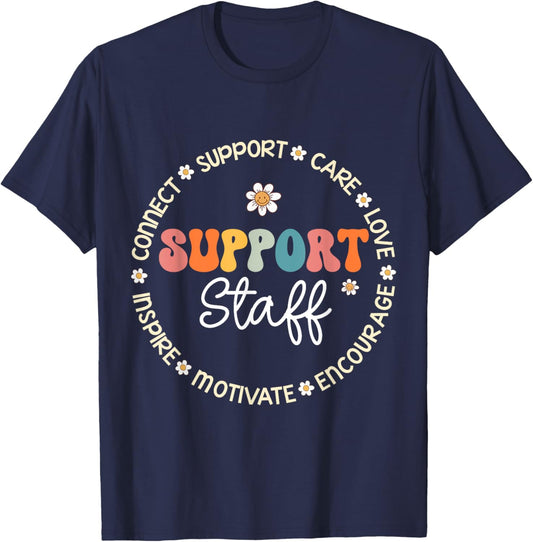 Support Staff Appreciation Week Back to School T-Shirt - T-Shirt | Navy