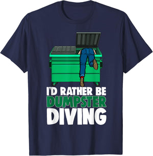 I'd Rather Be Dumpster Diving Men Valentines Day Love Hearts T-Shirt - T-Shirt | Navy