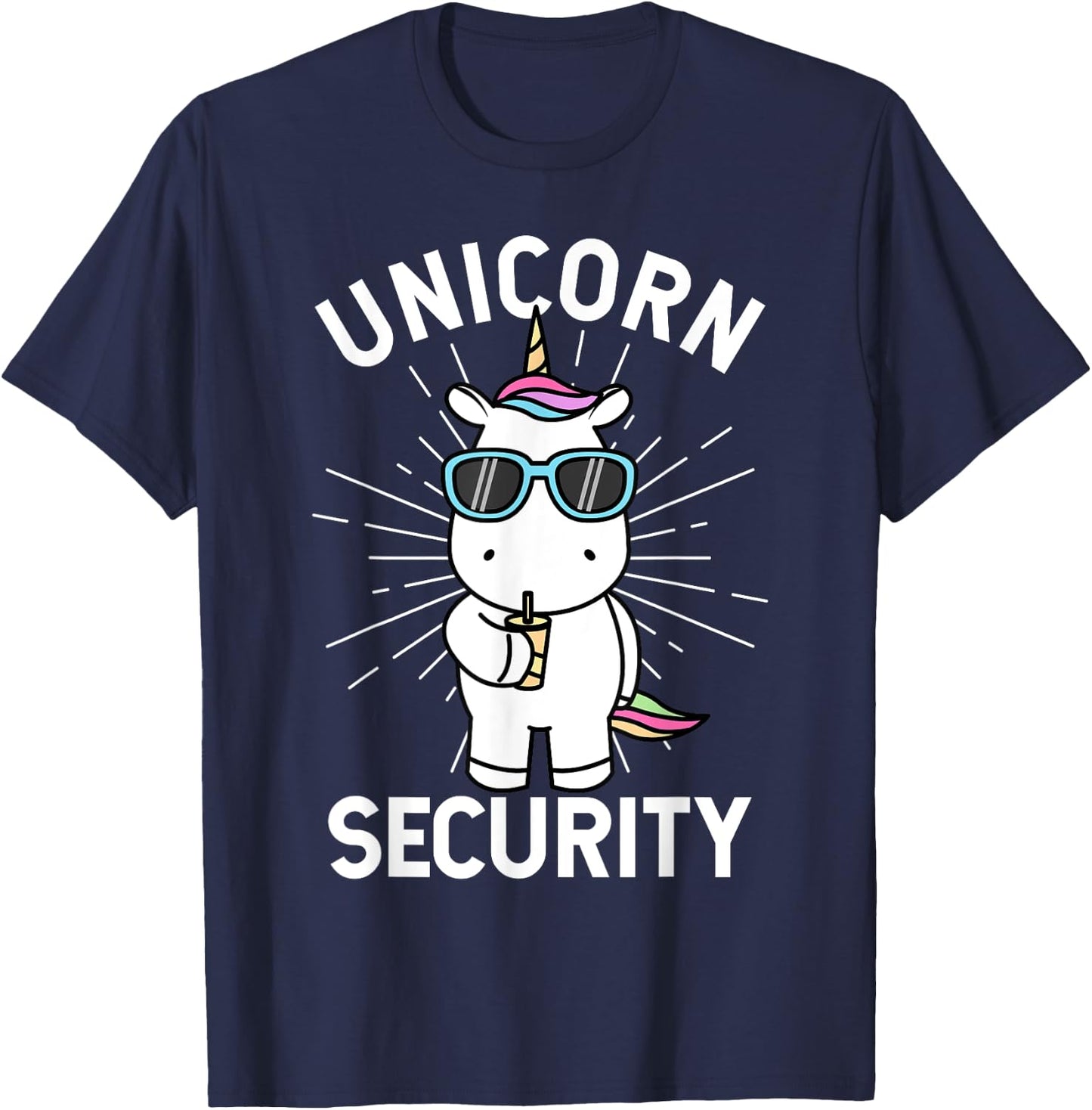 Halloween Dad Mom Daughter Adult Costume | Unicorn Security T-Shirt - T-Shirt | Navy