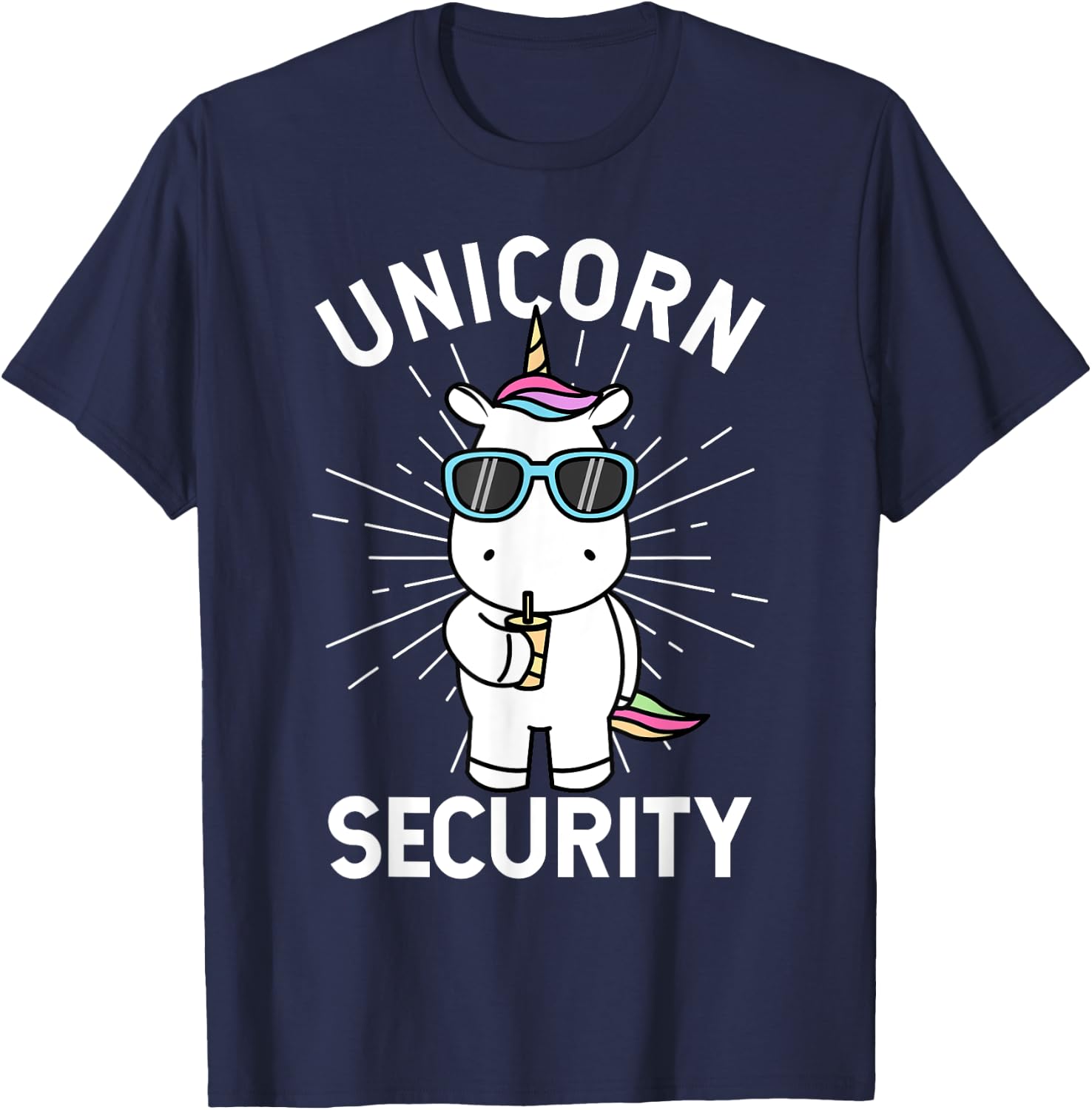 Halloween Dad Mom Daughter Adult Costume | Unicorn Security T-Shirt - T-Shirt | Navy