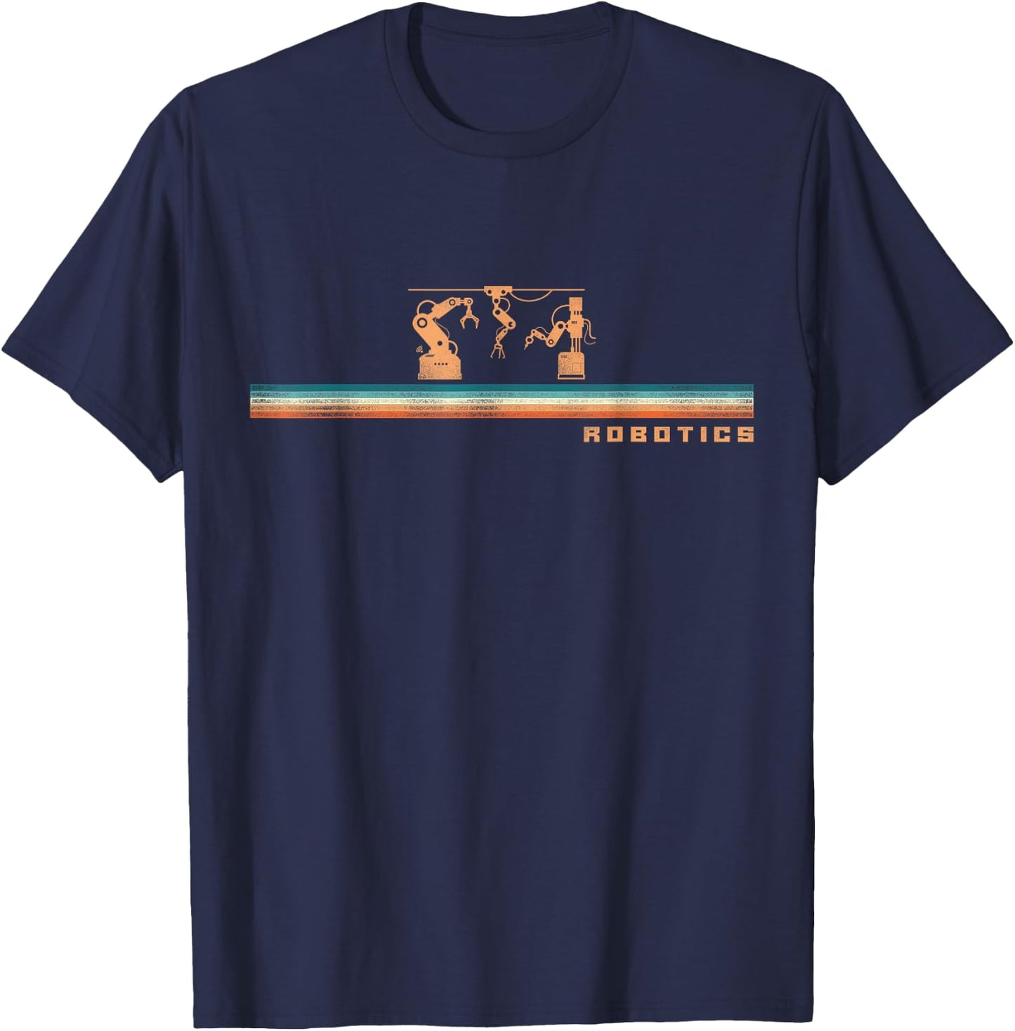 Robot Robotics Engineer Retro Vintage Robotics T-Shirt - T-Shirt | Navy