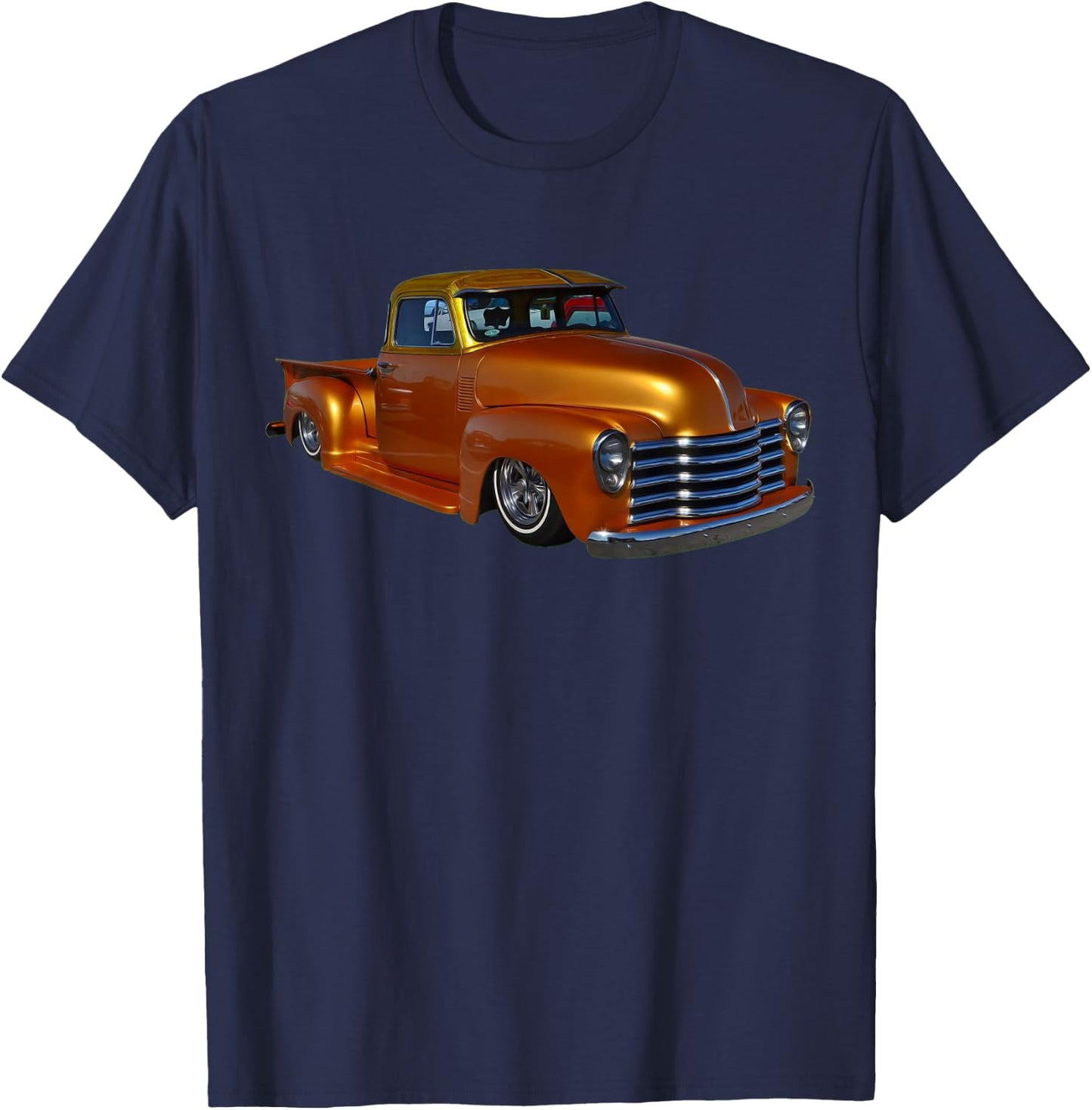 1953 Step Side Truck - Low Rider Kustom Hot Rod Muscle Car T-Shirt - T-Shirt | Navy