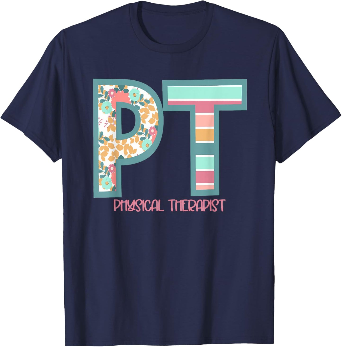 Groovy Physical Therapy PT Physical Therapist Back To School T-Shirt - T-Shirt | Navy