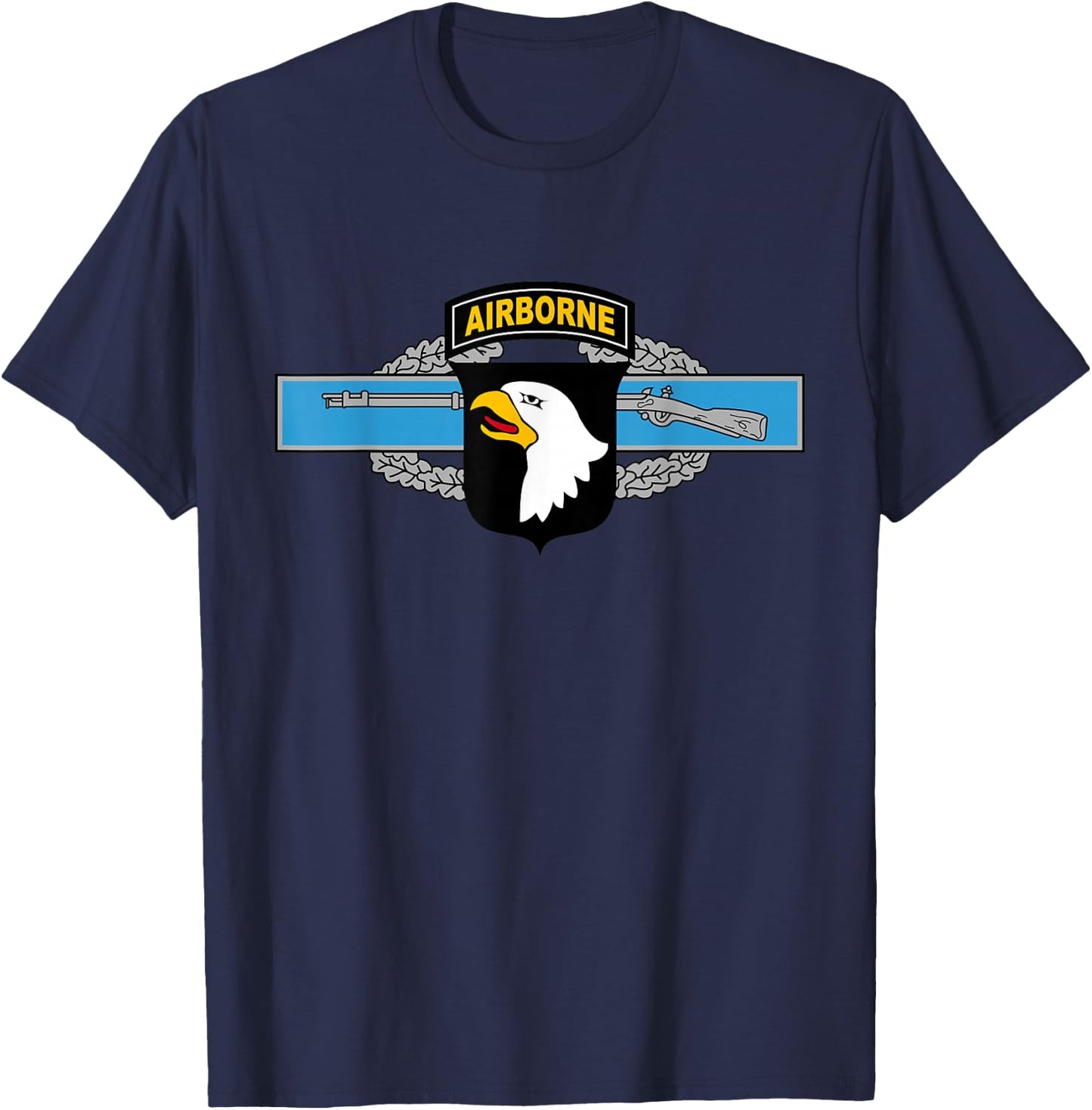 101st Airborne Patch - Combat Infantryman Badge (CIB) T-Shirt - T-Shirt | Navy