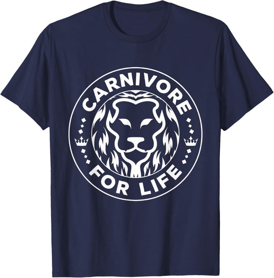 Carnivore Diet for Life Lion Carnivores Meat Ketogenic Lover T-Shirt - T-Shirt | Navy