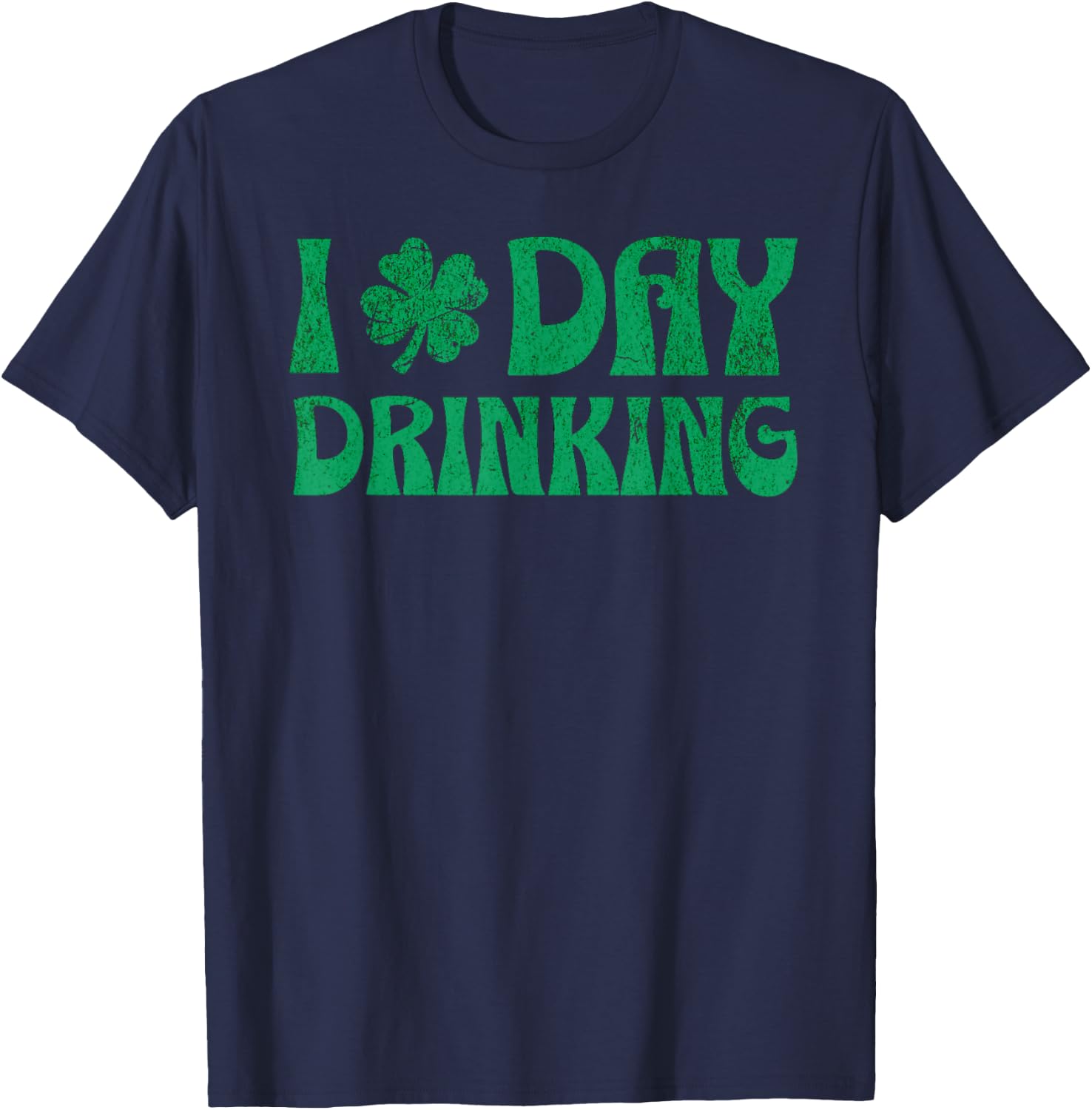 Retro I Clover Day Drinking St Patricks Day Funny Beer Top T-Shirt - T-Shirt | Navy