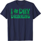 Retro I Clover Day Drinking St Patricks Day Funny Beer Top T-Shirt - T-Shirt | Navy