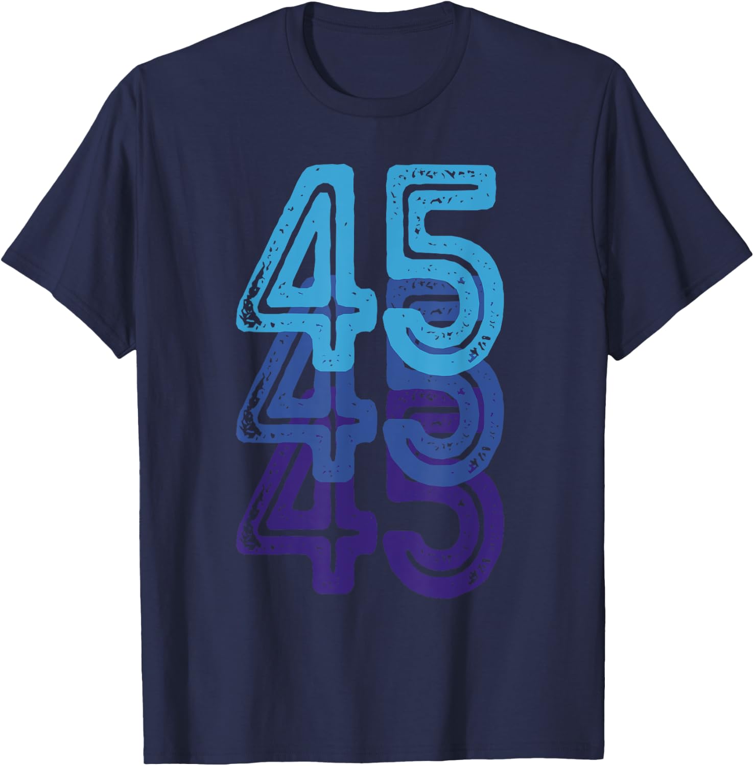 Number 45 Blue Best Classic College Style Birthday Funny T-Shirt - T-Shirt | Navy