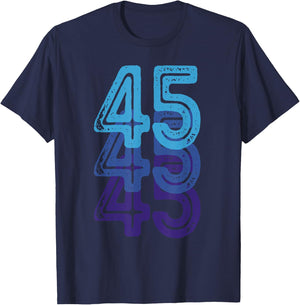 Number 45 Blue Best Classic College Style Birthday Funny T-Shirt - T-Shirt | Navy