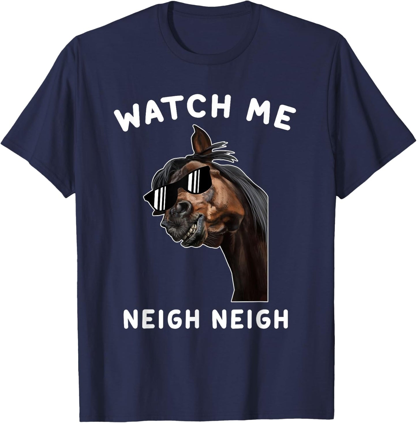 Funny Race Horse Watch Me Neigh Neigh Vintage T-Shirt - T-Shirt | Navy