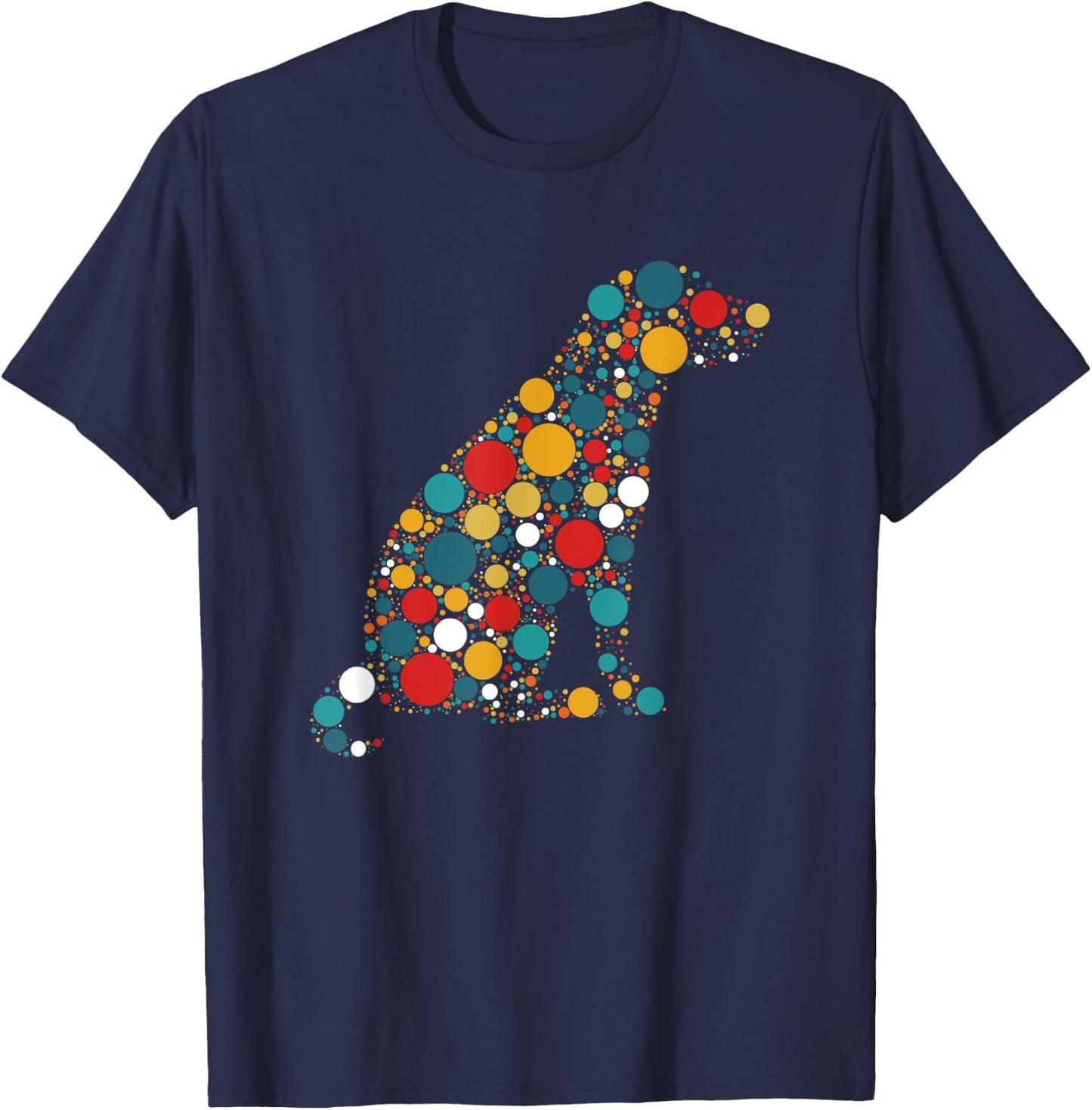 Colorful Polka Dot Dog Lovers International Dot Day Women Kids T-Shirt - T-Shirt | Navy