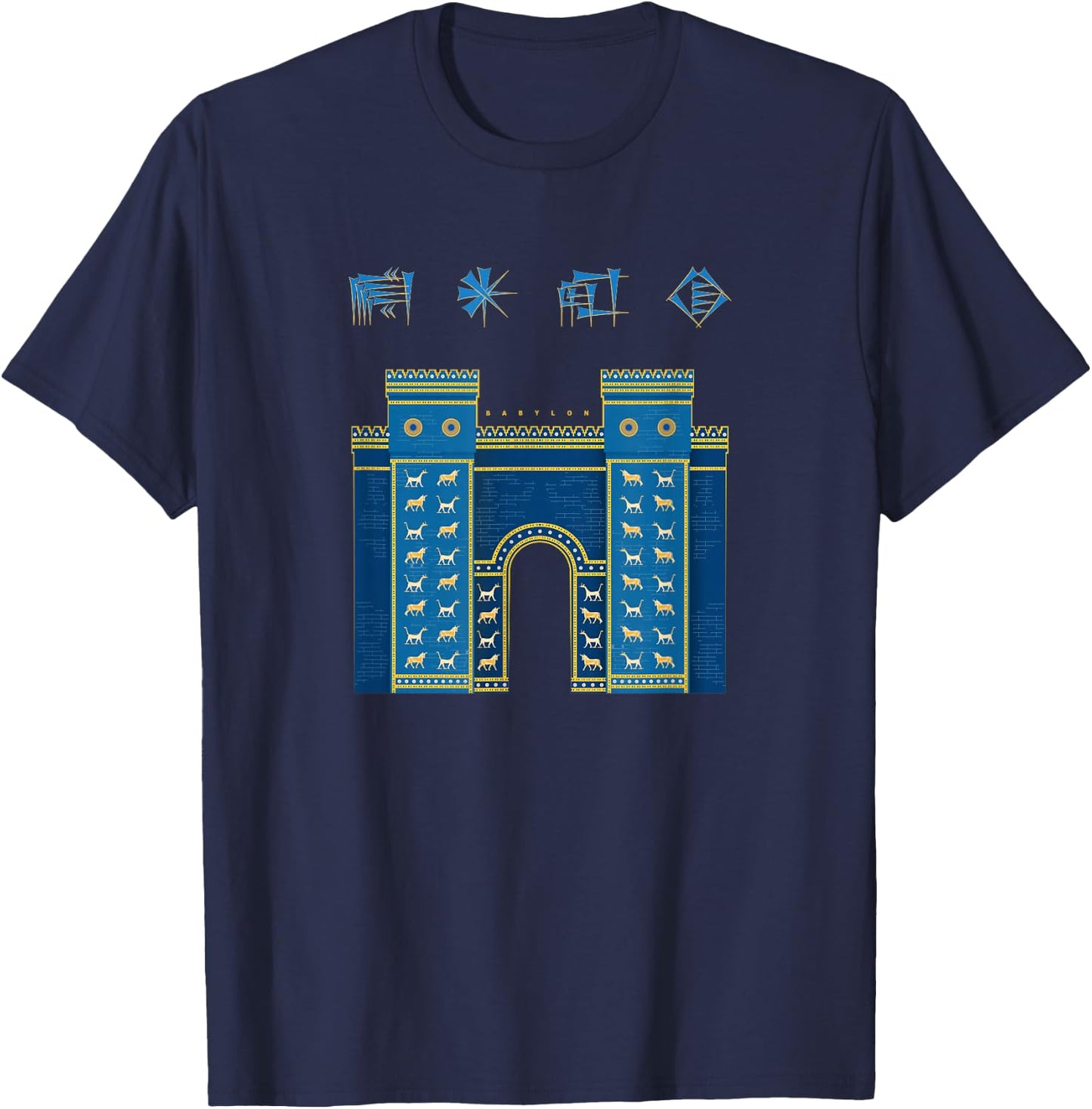Babylon Ishtar Gate Blue T-Shirt - T-Shirt | Navy