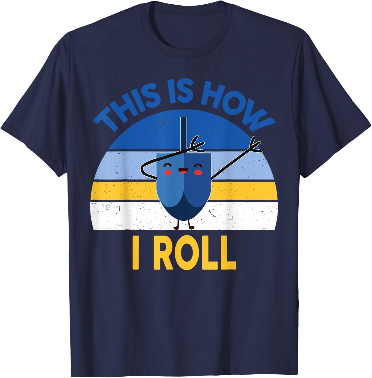 Hanukkah This Is How I Roll Dabbing Kids Toddler Boys Teens T-Shirt - T-Shirt | Navy