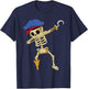 Caribbean Buccaneer Sea Thief Boy Dabbing Skeleton Pirate T-Shirt - T-Shirt | Navy