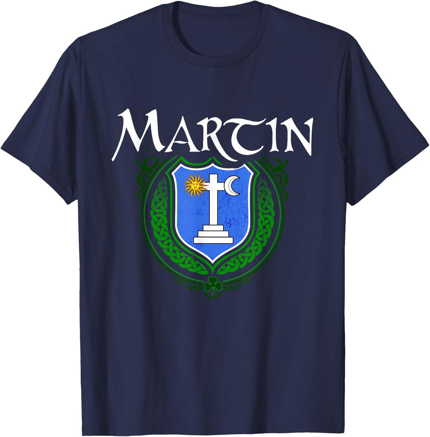 Martin Surname Irish Clan Tartan Badge Ireland T-Shirt - T-Shirt | Navy