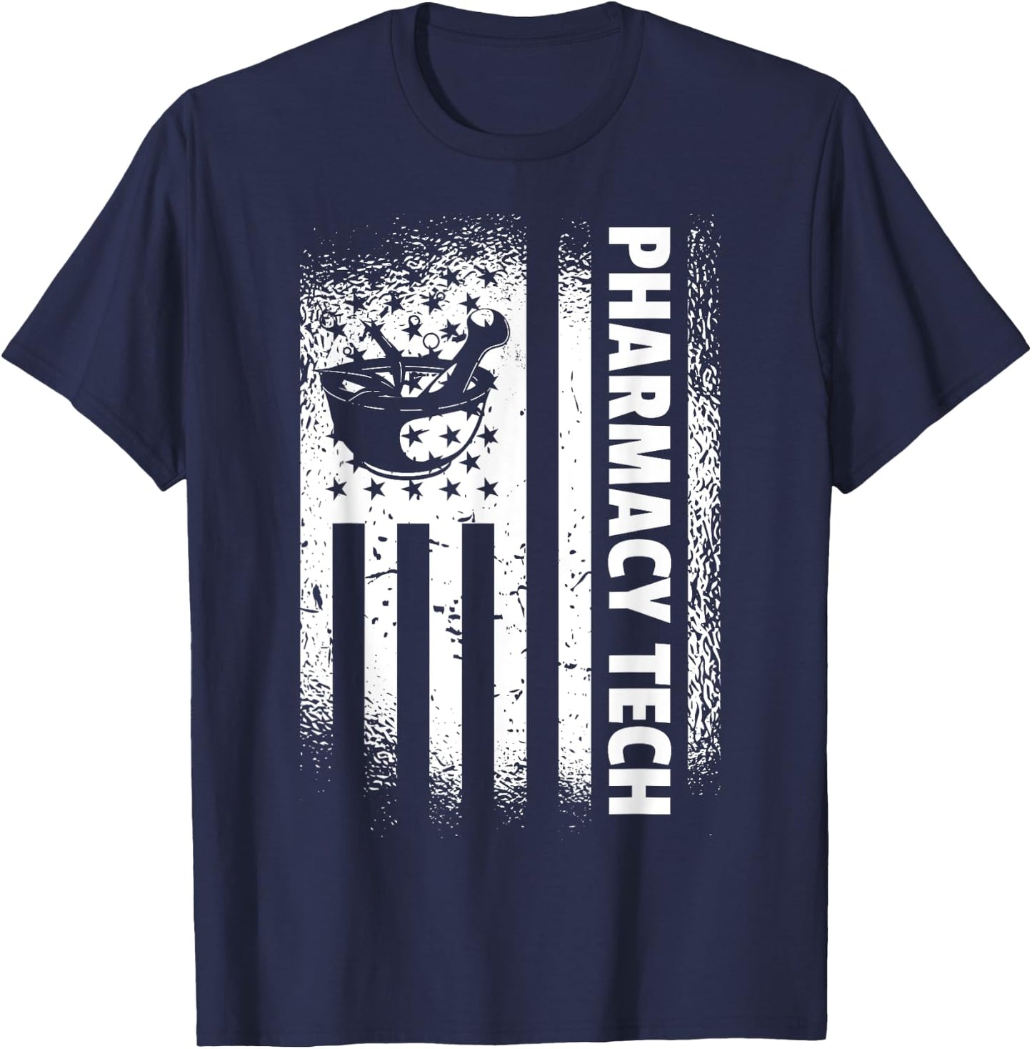 Pharmacy Technician American Flag Cute Pharmacy Technician T-Shirt - T-Shirt | Navy