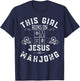 This Girl Runs On Jesus And Mahjong T-Shirt - T-Shirt | Navy