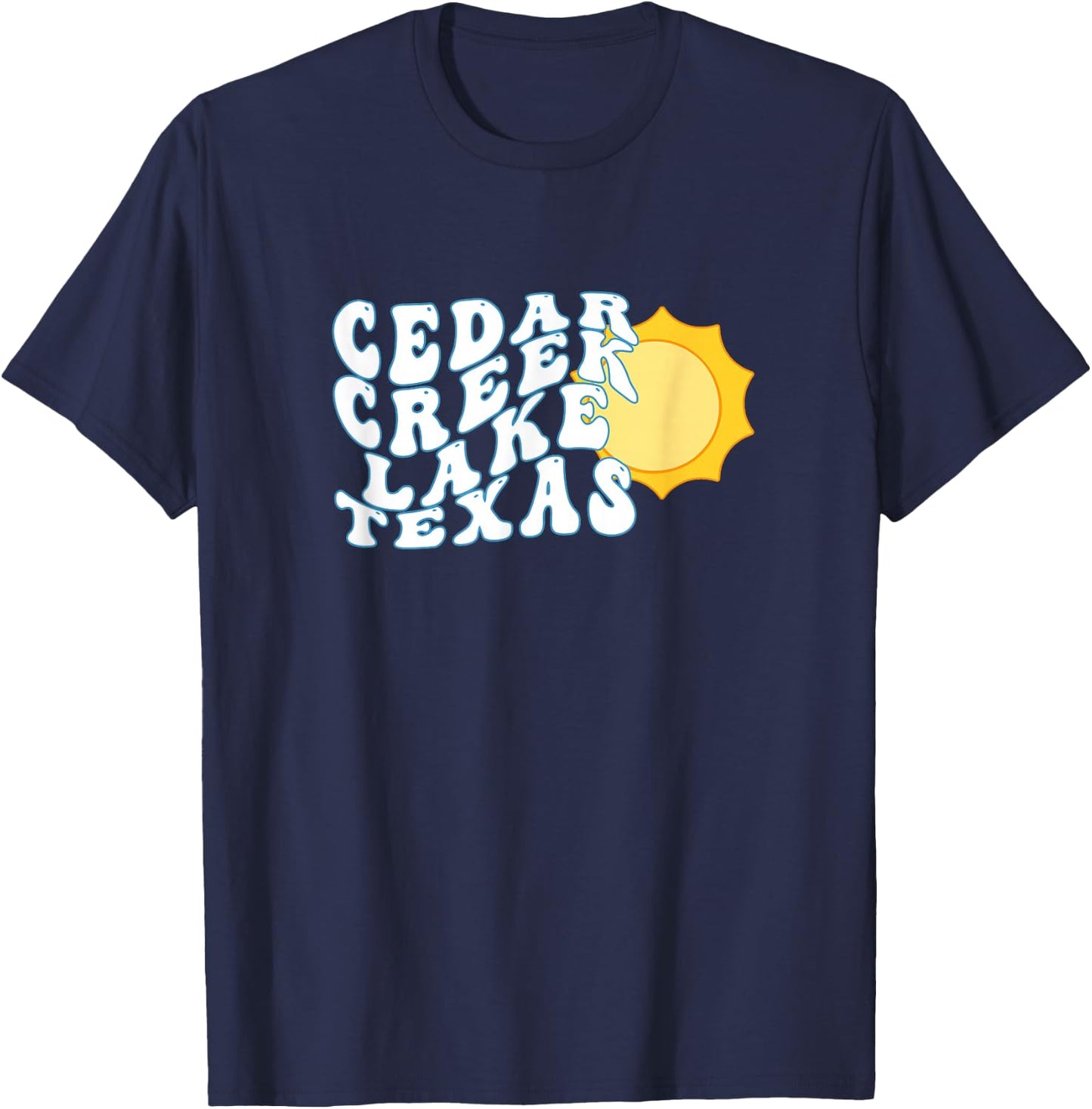Cedar Creek Lake Texas TX Sunrise Vacation Souvenir T-Shirt - T-Shirt | Navy