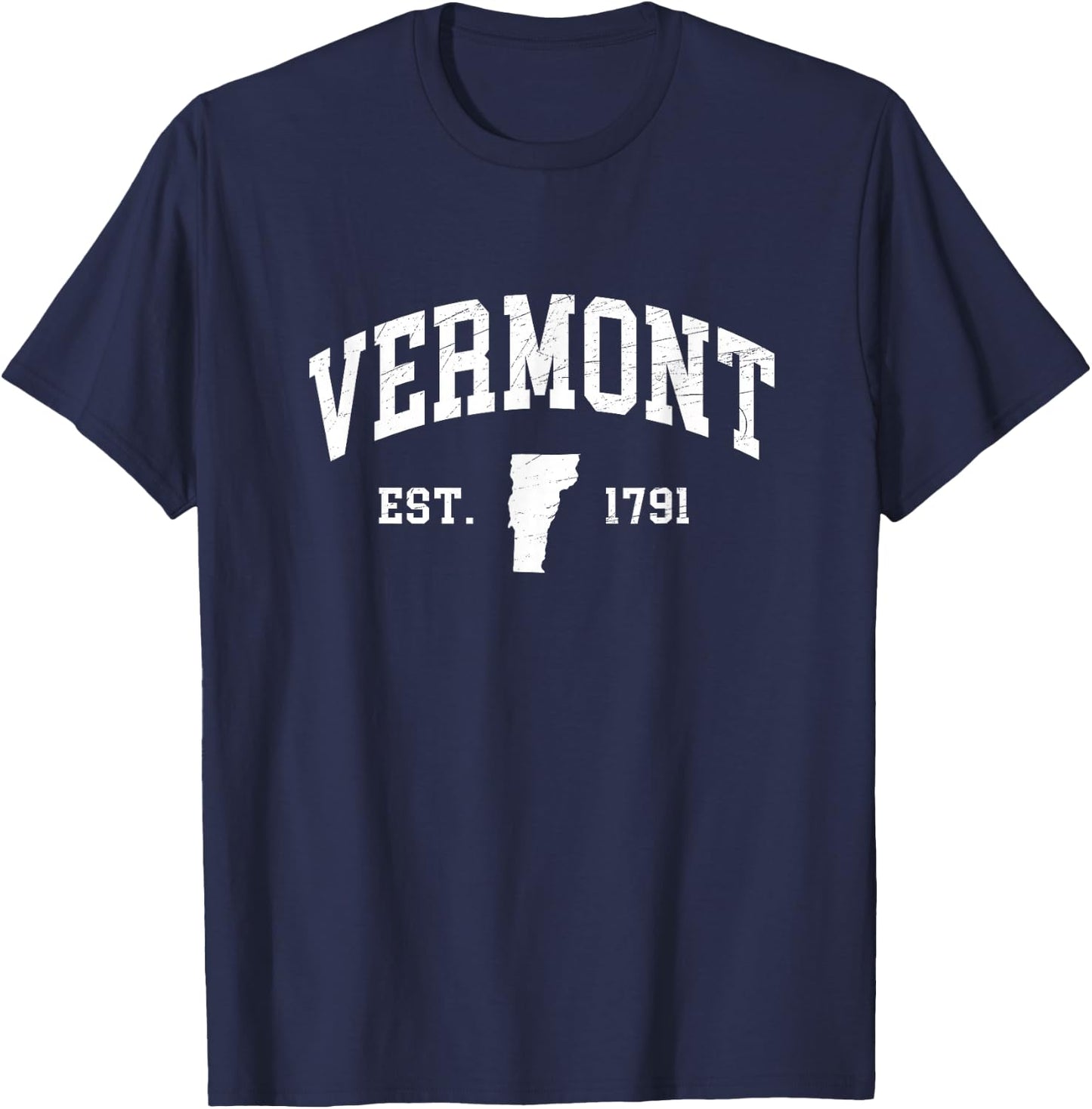 Vermont Est. 1791 - Distressed / Worn Design - Classic T-Shirt - T-Shirt | Navy