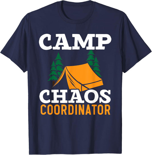 Camp Chaos Coordinator Camping Squad Camp Director T-Shirt - T-Shirt | Navy