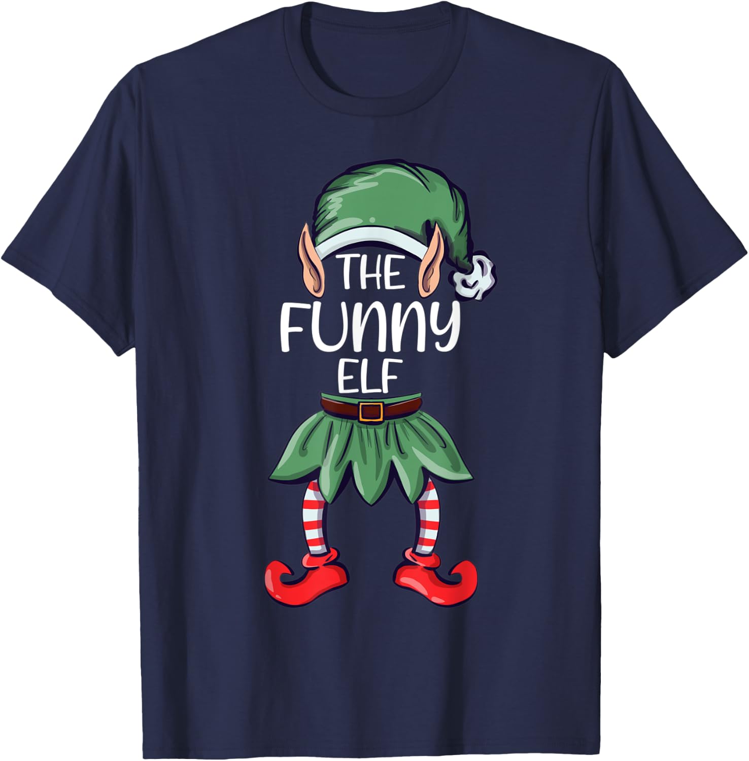 The Funny Elf Christmas Matching Family Group Elf T-Shirt - T-Shirt | Navy