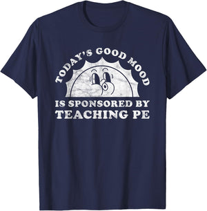 Funny Cute Retro Vintage Teaching PE or Gym Teacher T-Shirt - T-Shirt | Navy