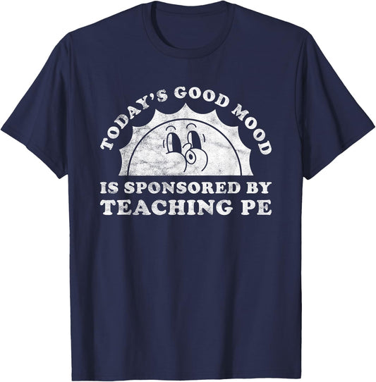 Funny Cute Retro Vintage Teaching PE or Gym Teacher T-Shirt - T-Shirt | Navy