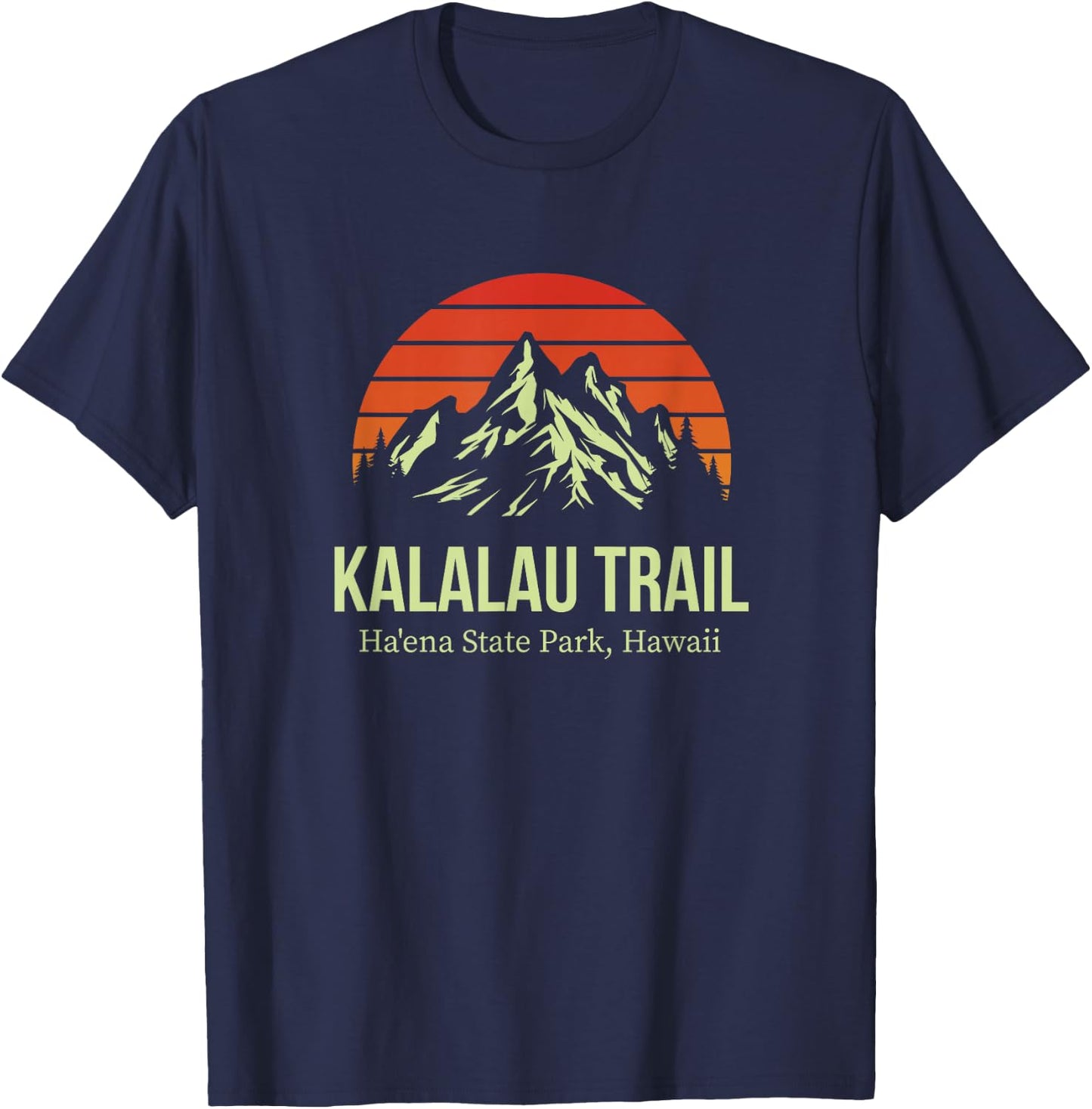 Kalalau Trail Ha'ena State Park Hawaii Outdoors Hiking T-Shirt - T-Shirt | Navy