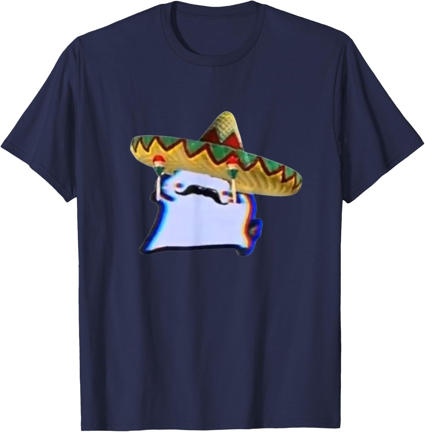 Mexican Crumb Cat Cuptoast Funny Dancing Meme T-Shirt - T-Shirt | Navy