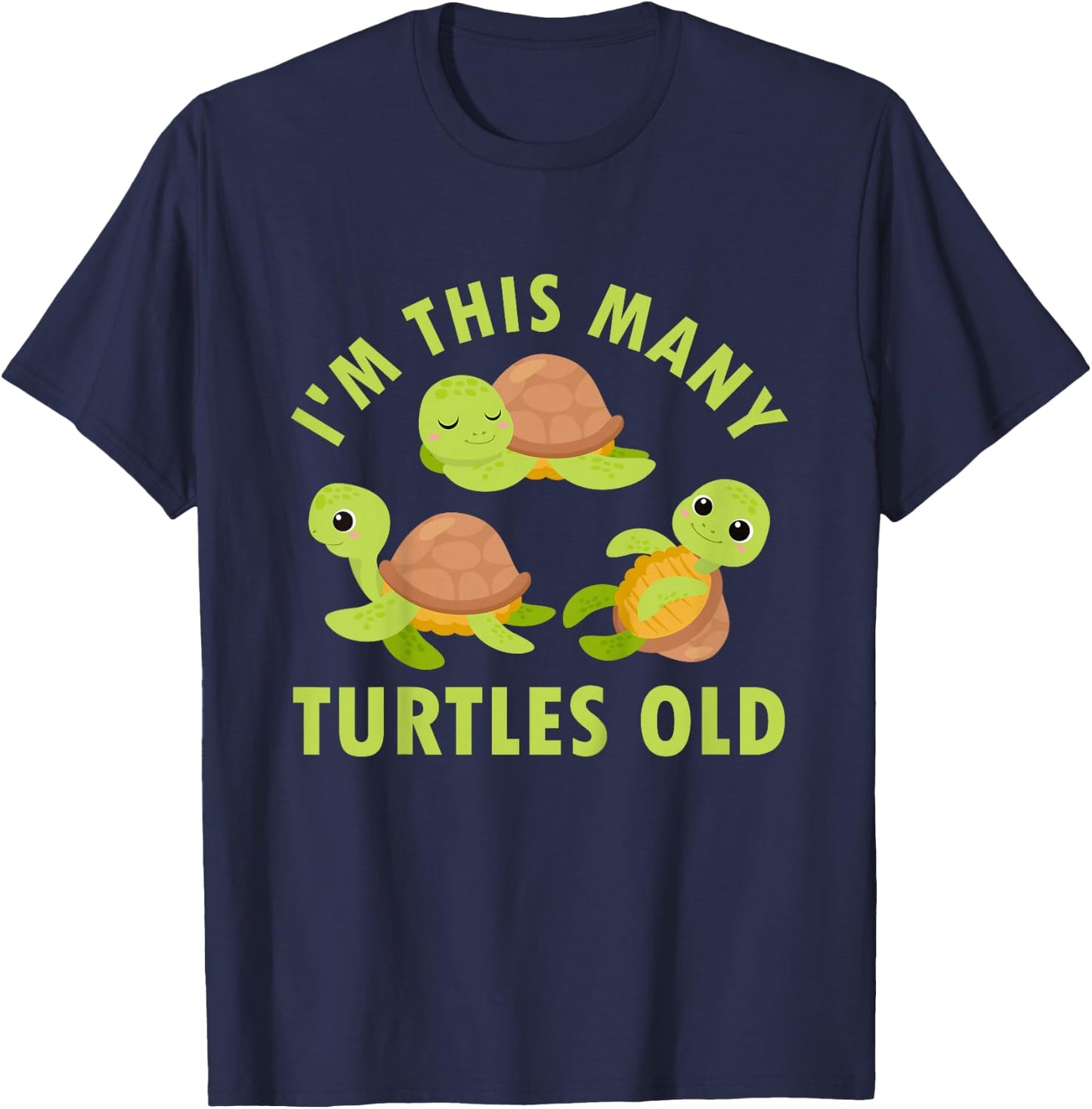 Kids 3 Year Old Boy Sea Turtles Old 3rd Birthday Kids T-Shirt - T-Shirt | Navy