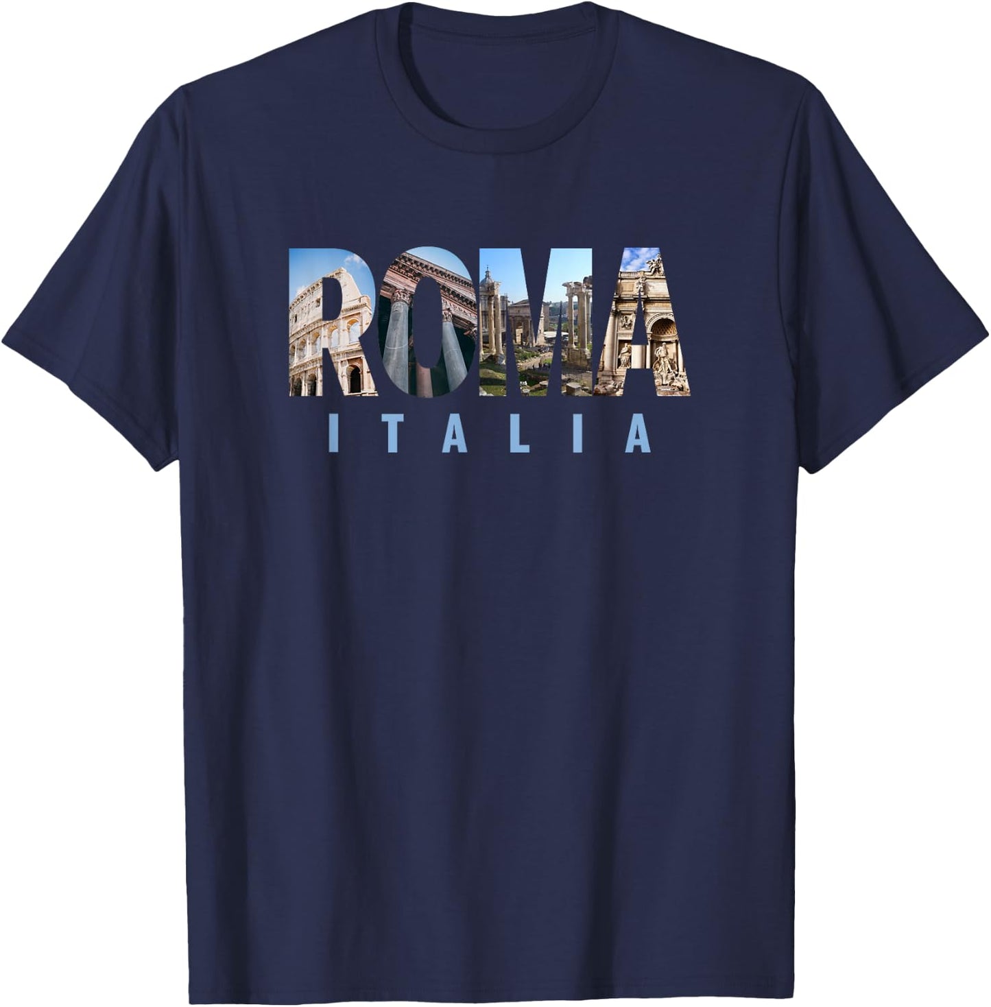 Rome Italy Landmarks T-Shirt - T-Shirt | Navy
