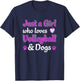 Just a Girl Who Loves Volleyball and Dogs Funny T-Shirt - T-Shirt | Navy