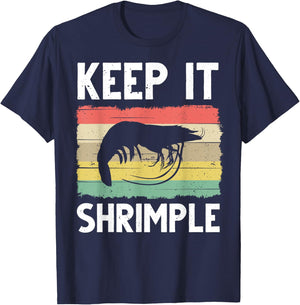 Funny Shrimp Gift Women Cool Fishing Prawn Lover T-Shirt - T-Shirt | Navy