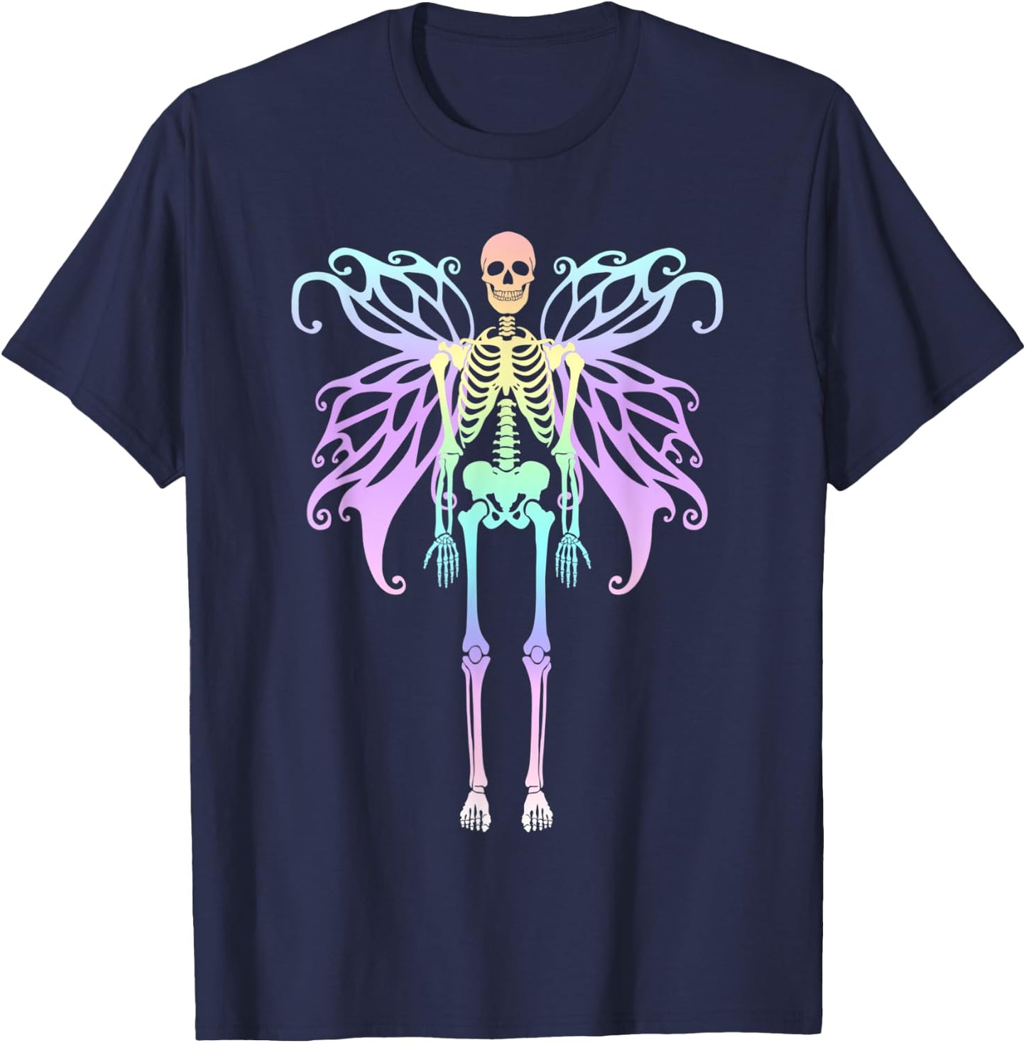 Skeleton Fairy Fairycore Aesthetic Pastel Goth Fairywave T-Shirt - T-Shirt | Navy
