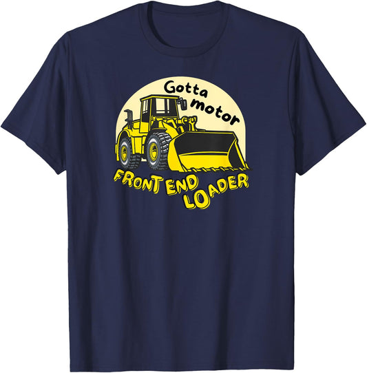 Gotta Motor Front End Loader Kid's Funny Pun Construction T-Shirt - T-Shirt | Navy