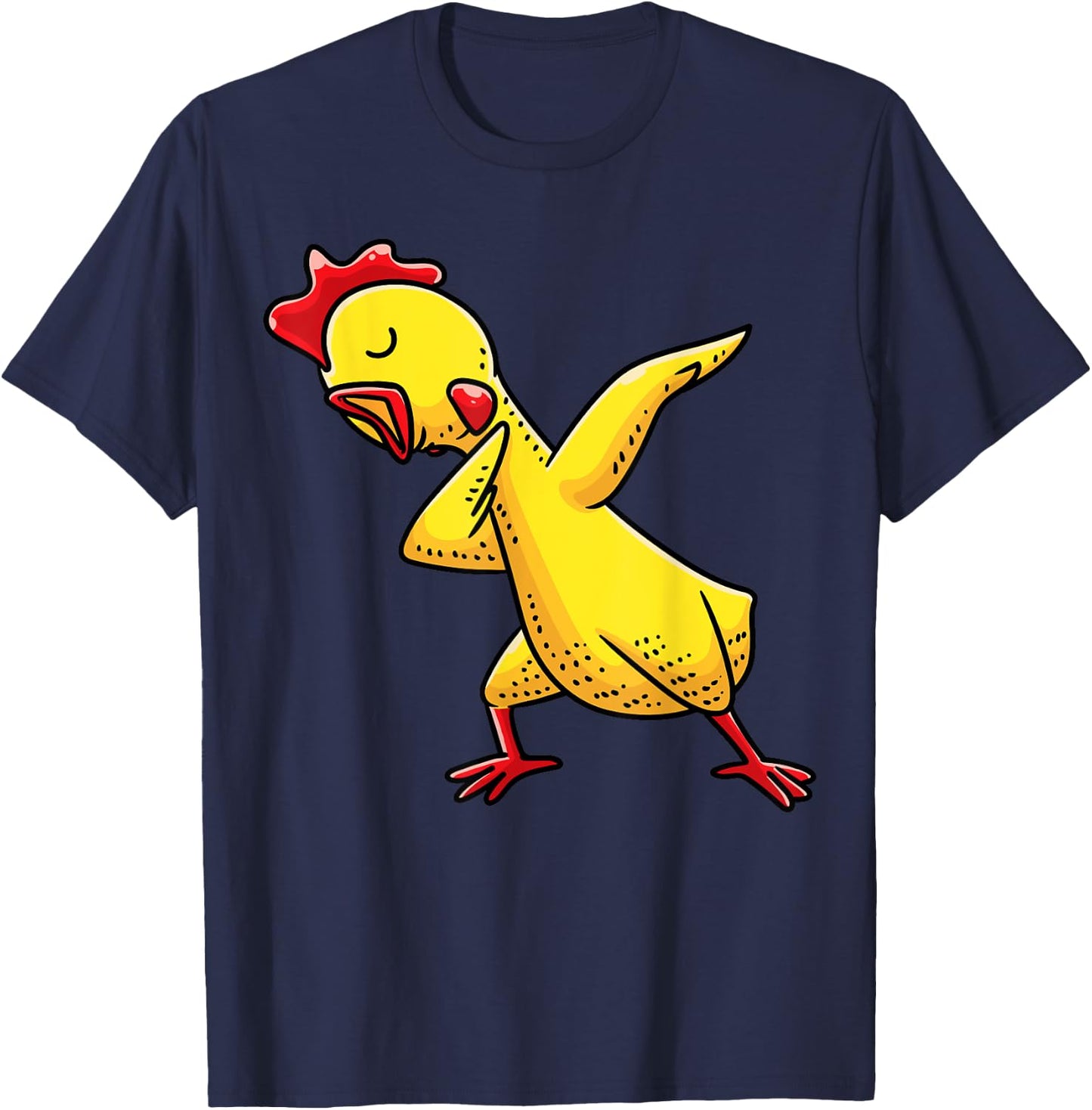 Dabbing Rubber Chicken Funny Men Women Kids T-Shirt - T-Shirt | Navy