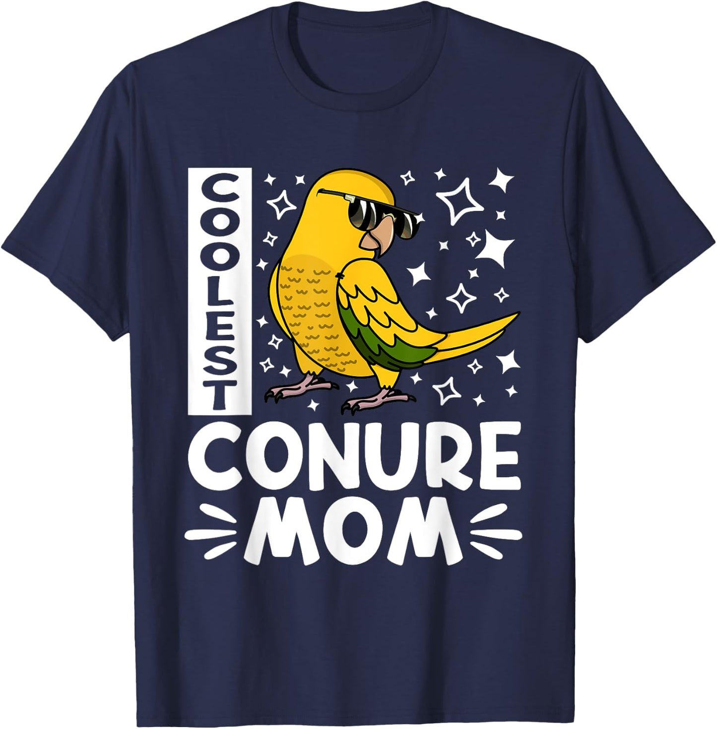 Coolest Conure Parrot Mom I Golden Conure T-Shirt - T-Shirt | Navy