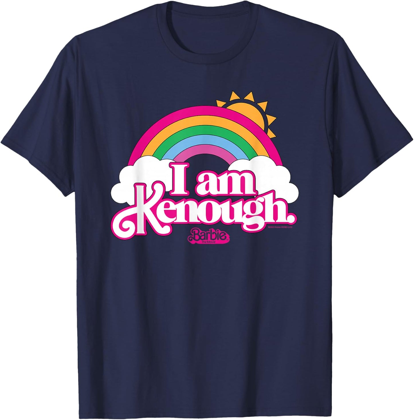 Barbie The Movie - I Am Kenough Rainbow Clouds T-Shirt - T-Shirt | Navy