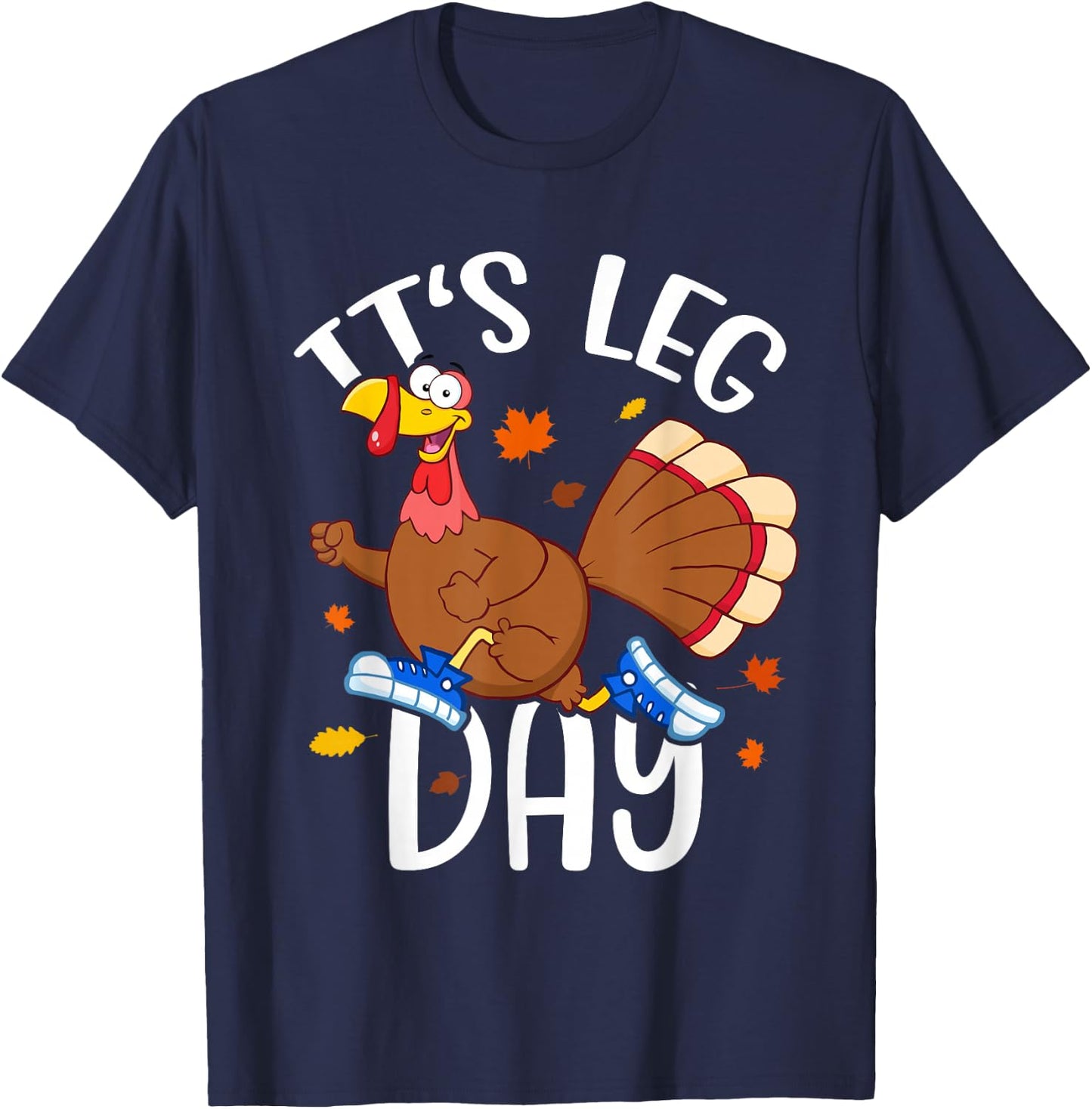 Turkey Trot Costume Kids Adults Thanksgiving Turkey Running T-Shirt - T-Shirt | Navy