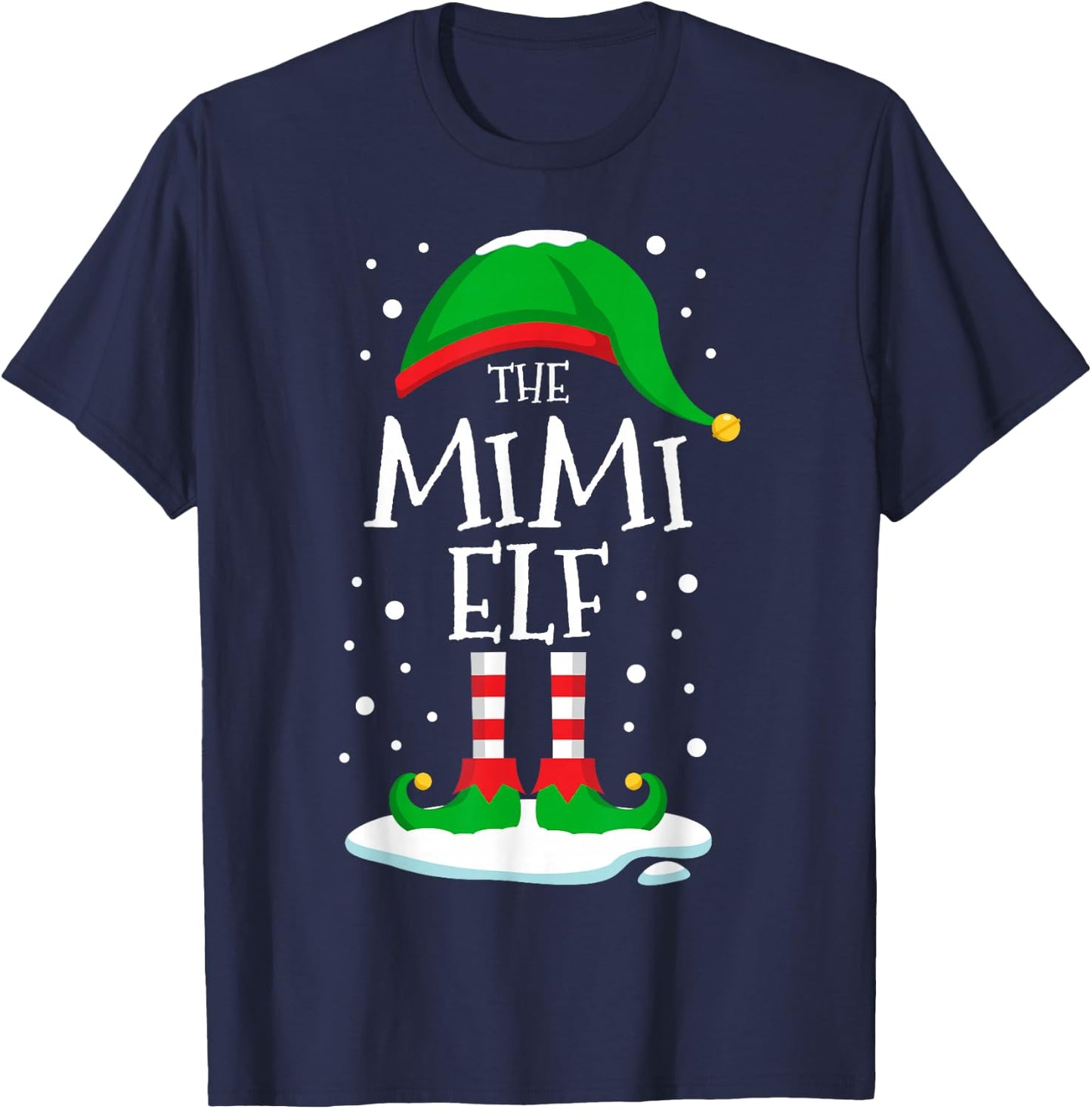 The Mimi Elf Christmas Family Matching Xmas Grandma Funny T-Shirt - T-Shirt | Navy