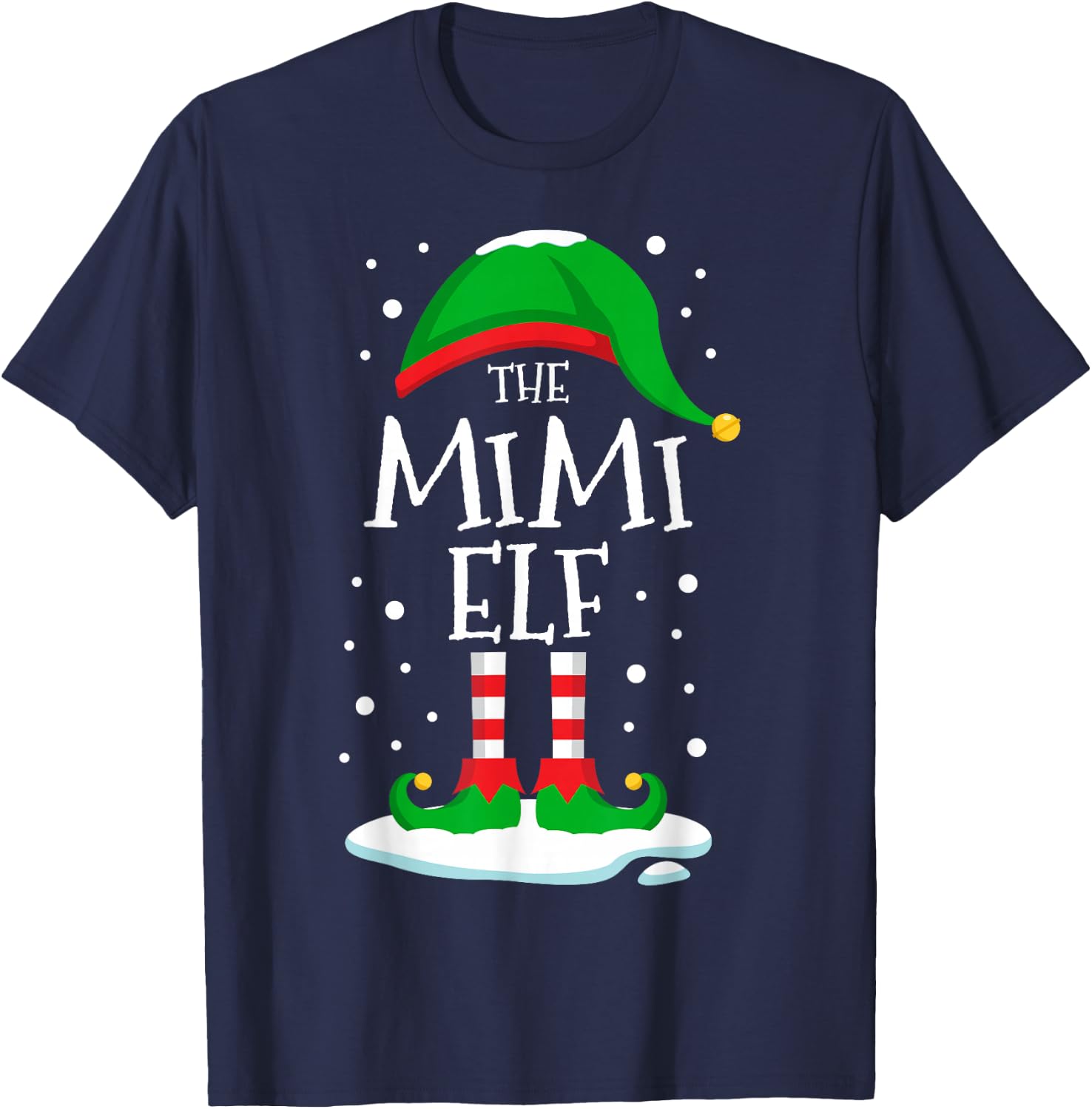 The Mimi Elf Christmas Family Matching Xmas Grandma Funny T-Shirt - T-Shirt | Navy