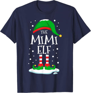 The Mimi Elf Christmas Family Matching Xmas Grandma Funny T-Shirt - T-Shirt | Navy