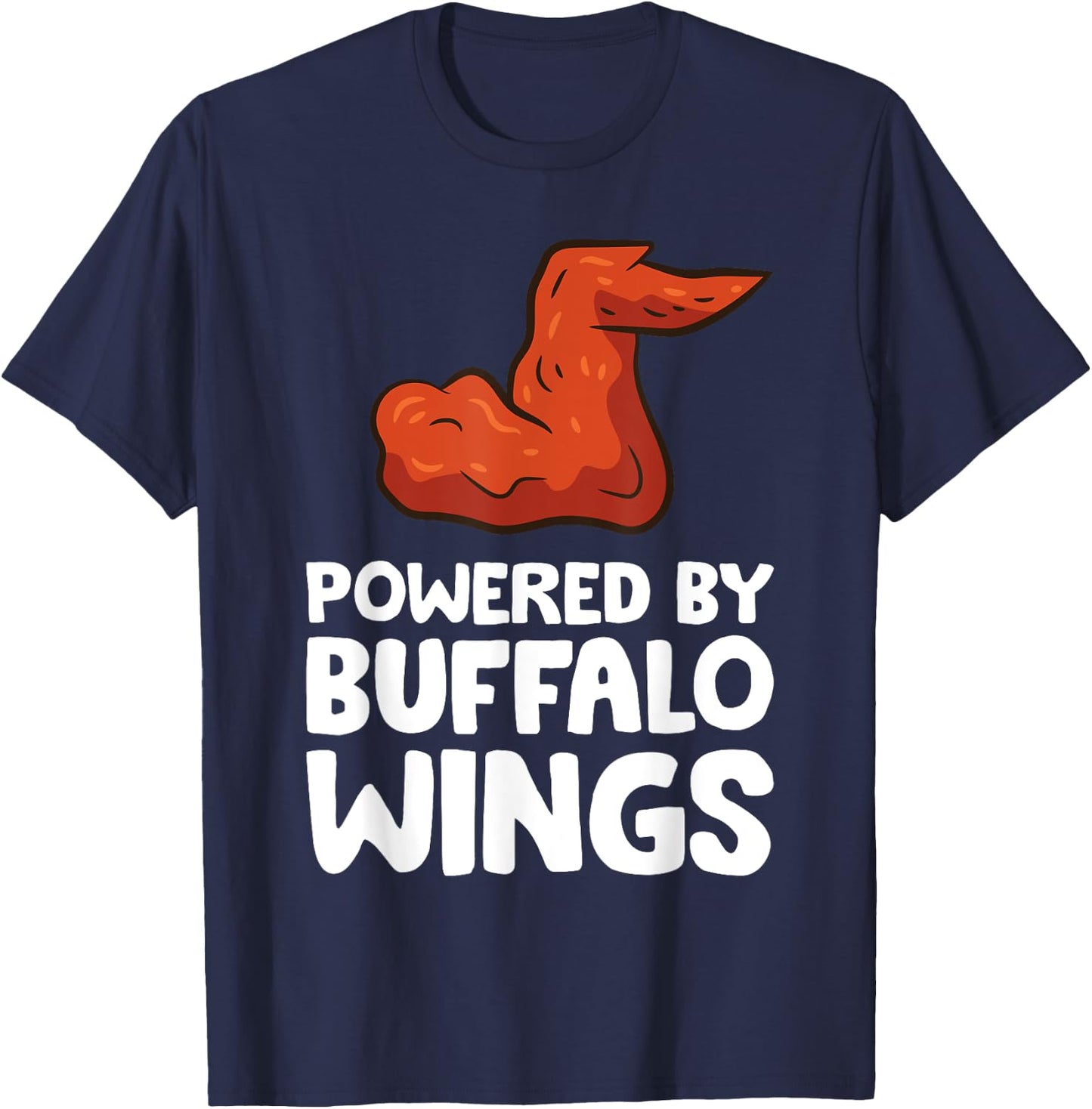 Powered By Buffalo Wings T-Shirt - T-Shirt | Navy