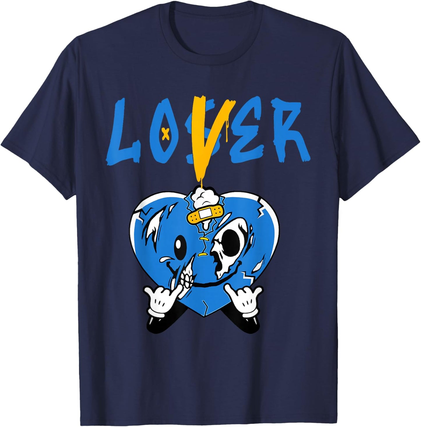 Racer Blue Loser Lover Heart Drip Suffering Racer Blue T-Shirt - T-Shirt | Navy