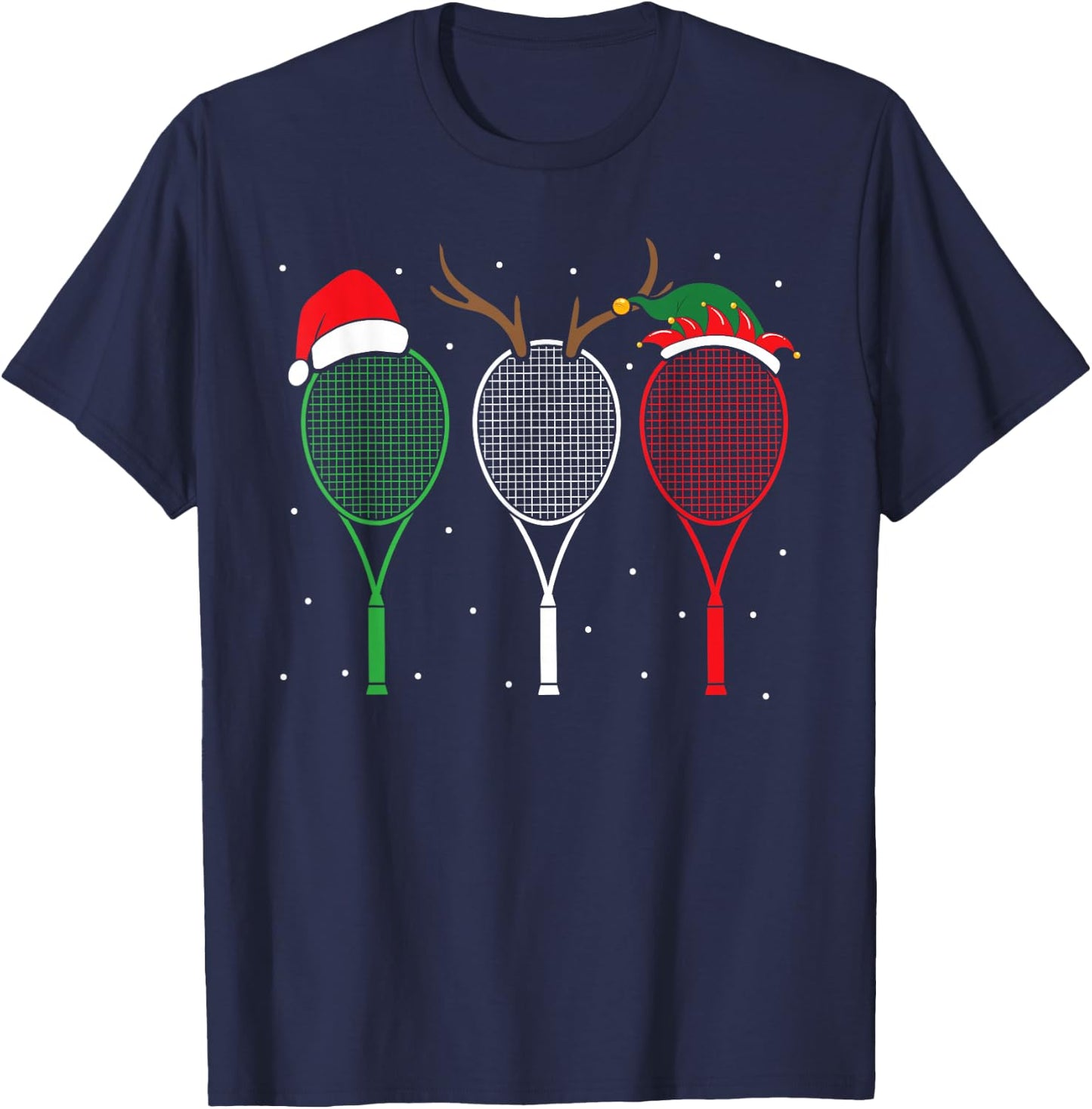Tennis Player Sport Lover Merry Xmas Christmas Day T-Shirt - T-Shirt | Navy