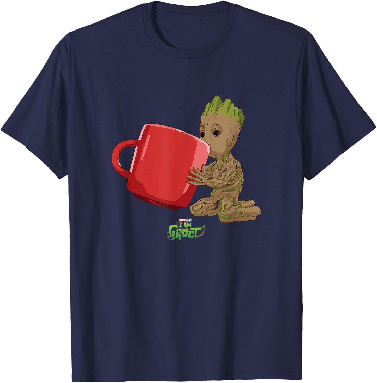 Marvel I Am Groot Big Red Mug Groot Poster T-Shirt - T-Shirt | Navy