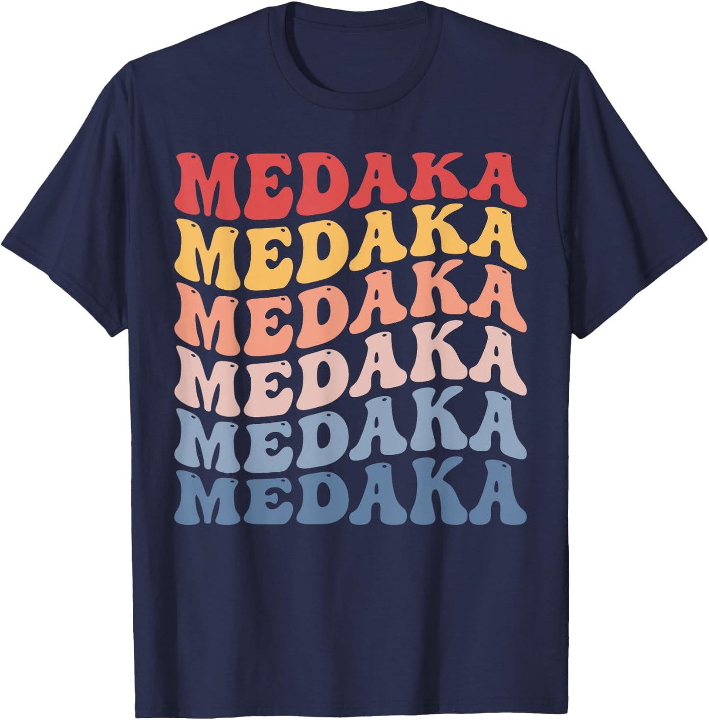Medaka Groovy Retro Fish T-Shirt - T-Shirt | Navy