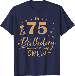 75 Year Old B-Day Funny 75th Birthday Crew Party Cool T-Shirt - T-Shirt | Navy