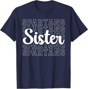 Spartans Sports Mascot - For Spartans Game Day Sister T-Shirt - T-Shirt | Navy