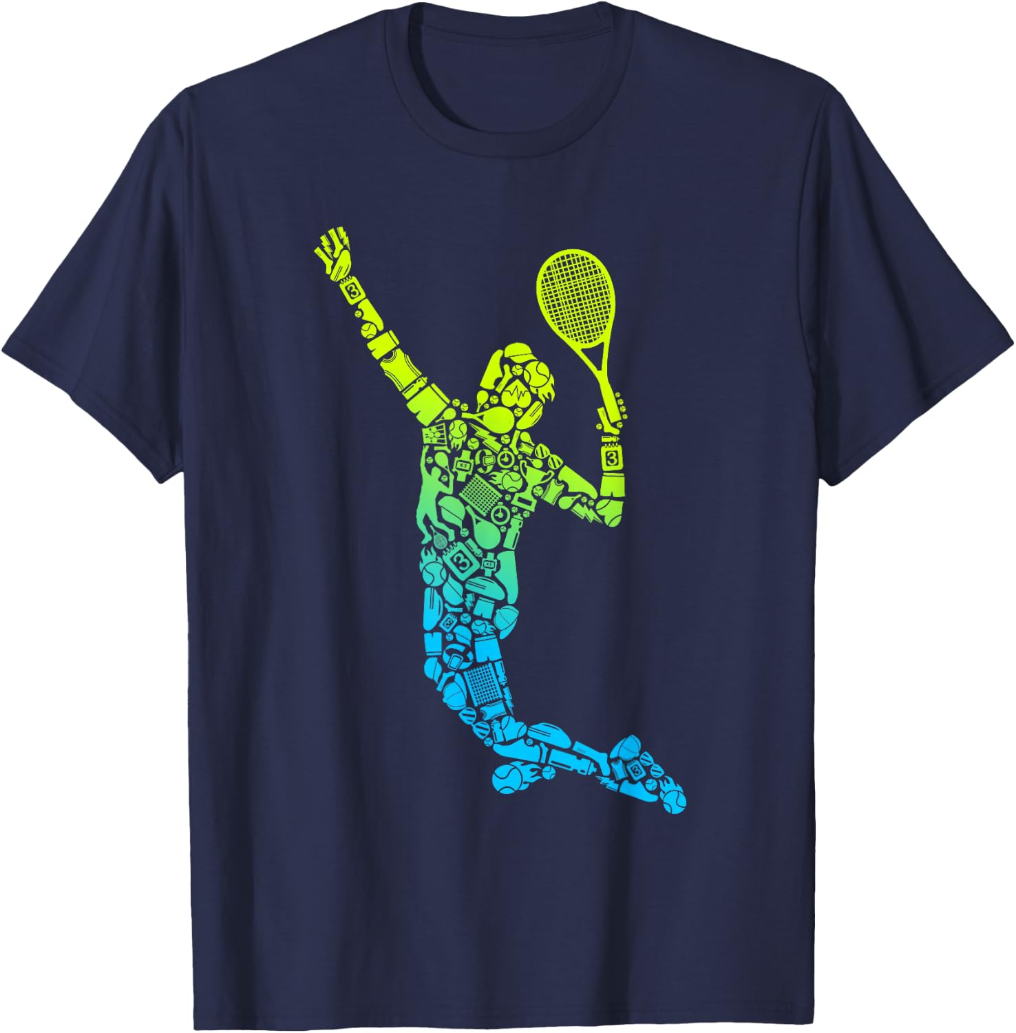 Tennis Player Men Kids Boys Tennis T-Shirt - T-Shirt | Navy